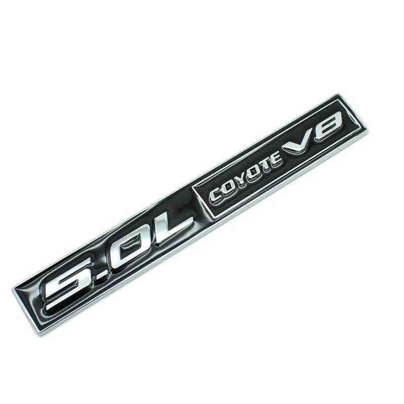 Car Styling Coyote 5.0L Coyote V8 3D Metal Car Badge Body Fender Rear Trunk Adhesive Emblem For F150 Mustang Shelby FX4