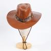 New Western Personality Edge Leather Sun Hat Camping Outdoor Beach Sun Hat