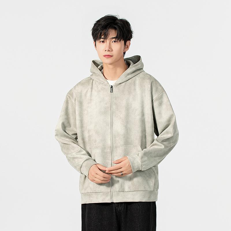 American Vintage Sweater Men's Hooded Spring and Autumn Loose Teen Student Cardigan Top Jacket