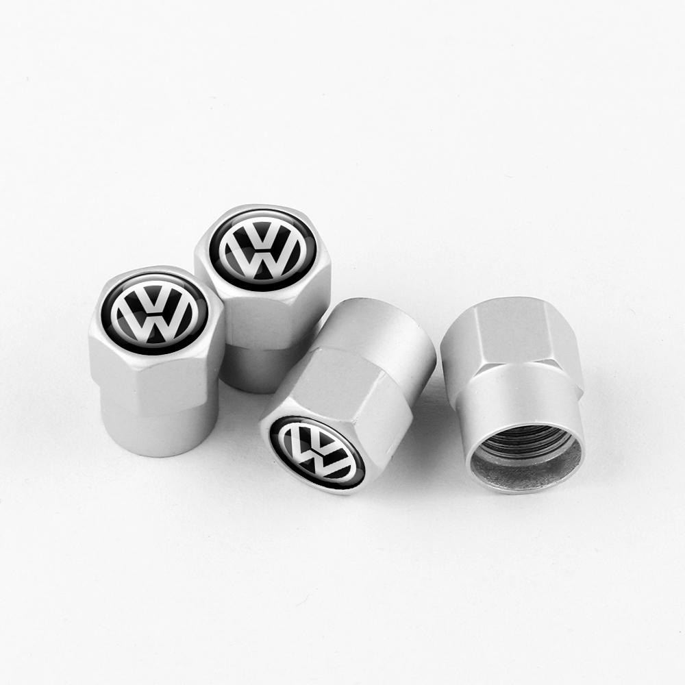W23Aluminum Tire Valve Caps Dustproof Car Tyre Wheel Stem Air Valve Cover For R Volkswagen VW Tiguan Touran CC T-ROC Golf Polo GTI