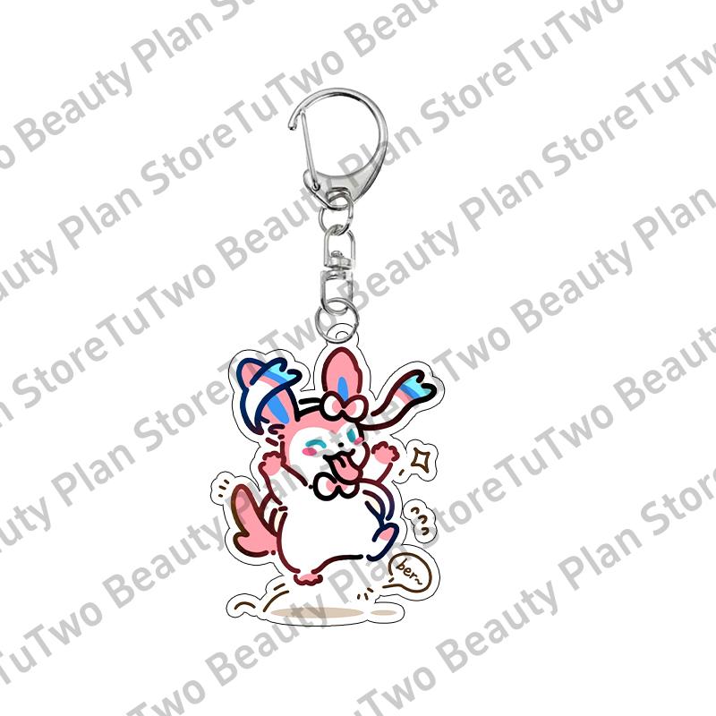 

Cartoon Cute Pocket Monster Anime Funny Key Chain Anime Pendant Espeon Sylveon Vaporeon Kawaii Ornaments Backpack Charm GIFTS about 5cm