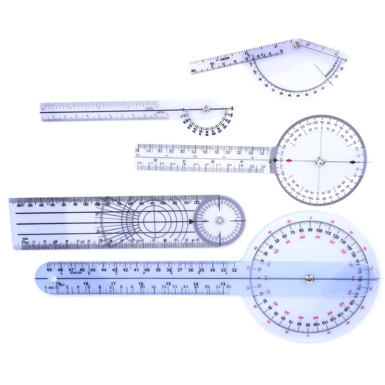 

5 шт. 6810 дюйм 360-градусний транспортир кут медична лінійка спинний гоніометр(Набір 2)