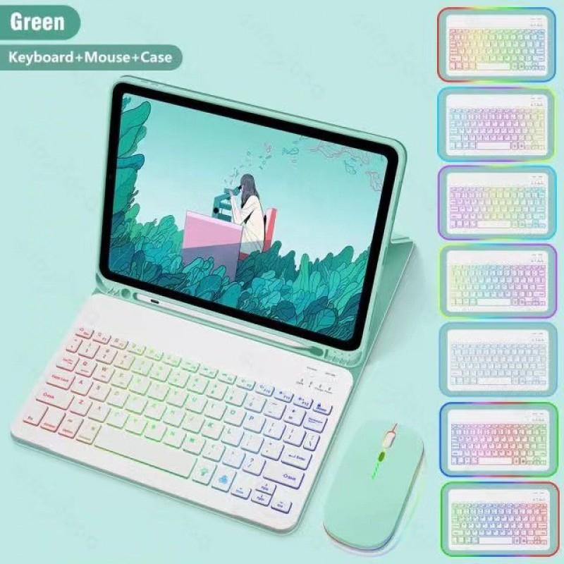 IPad 10th Gen 10.9 Inch Pro 11 Case With RGB Backlit Bluetooth Keyboard Optional LED Mouse TPU Folio Cover