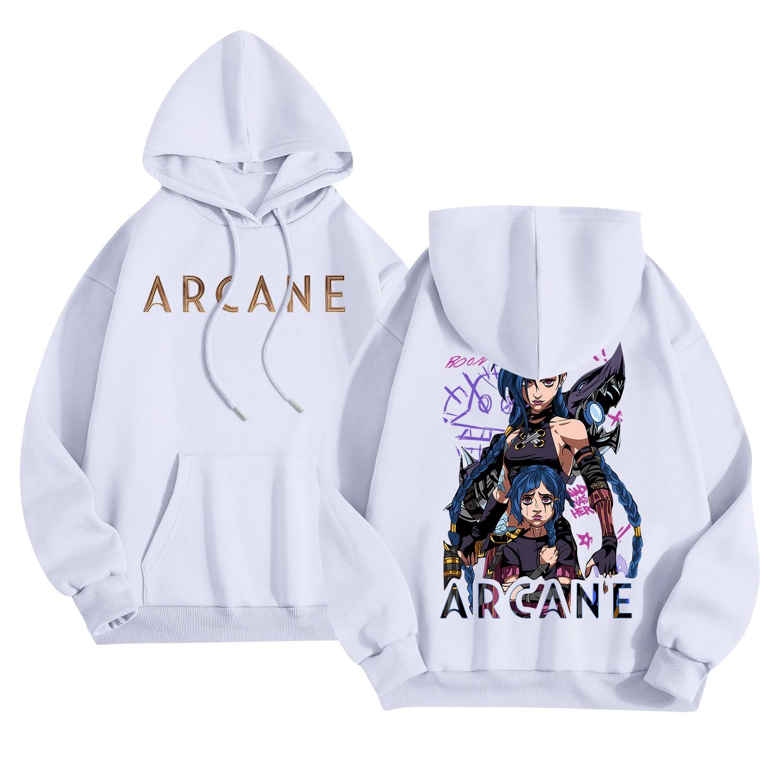 

Женская мода O-образный вырез с длинным рукавом и принтом, толстовка с капюшоном L белый