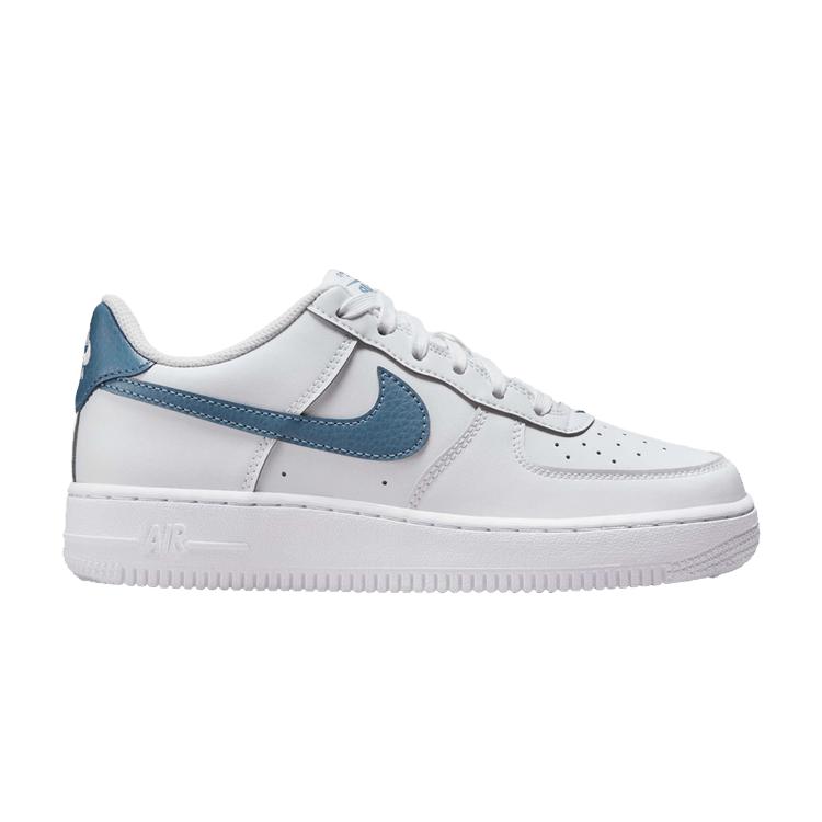 

Nike Air Force 1 GS White Thunderstorm Blue Kids Sneakers Metallic-Silver FV5948-121 37.5