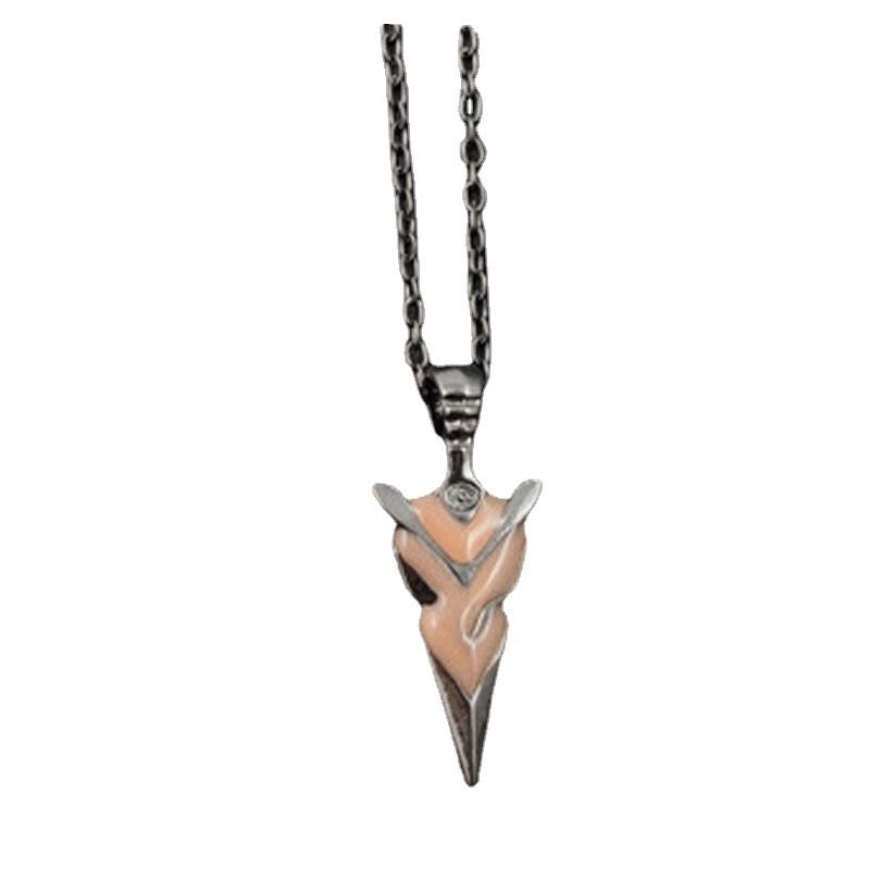 Luminous Arrow Pendant Necklace - Retro Fluorescent Design for Men and Women