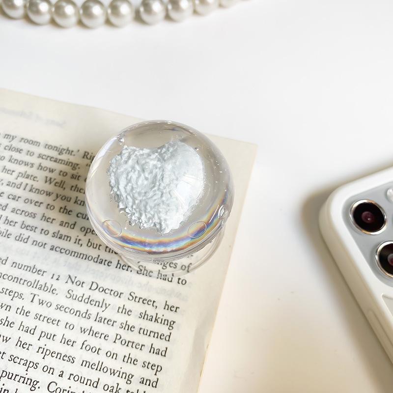 Niche Air Cushion Creative Simple Crystal Ball Transparent Love Spherical Mobile Phone Airbag Bracket Desktop Lazy Support Rack