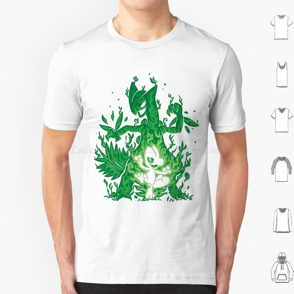 Silhouette : Grass Lizard Evolution T Shirt Big Size 100% Cotton Silhouette Evolution Generation 3 Pókèmón P ? K ? Chü Tr ? ? ?