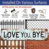 2D Flat 1pc Metal Sign, "LOVE YOU, BYE" Aluminum Decorative Sign, Vintage Weathered Wall Art for Garden Gate, 3.94×15.74 Inches
