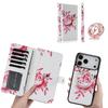 Carteira Flor Desmontável 2 em 1 Porta-Cartões Para iPhone 17 17Air 16 15 14 Plus 13 12 Pro Max Capa com Cordão para Carregamento Magsafe