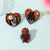 Creative Halloween Jewelry Ghost Collection Heart Brooches Haunted House Skull Pumpkin Head Shaped Pins For Festival Gift