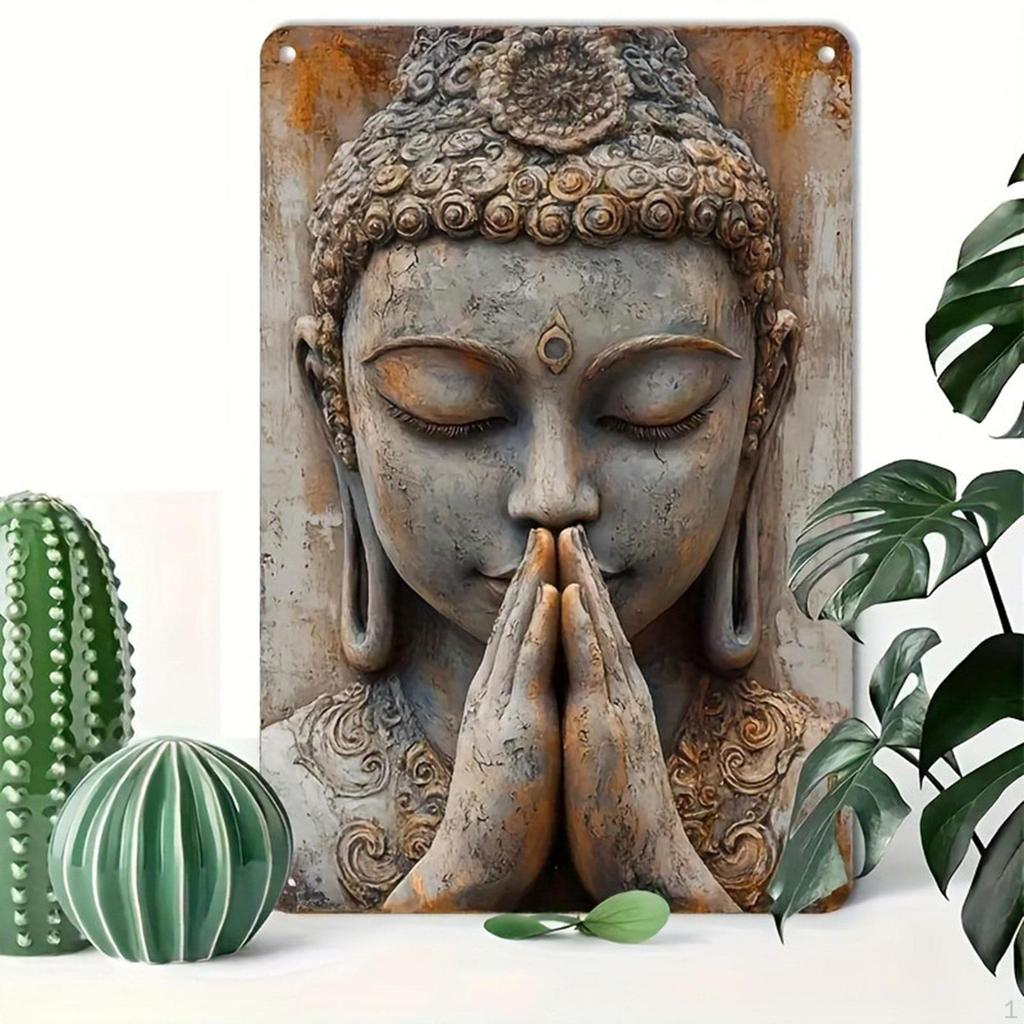 Buddha Wandplakette Ornament 2D Flach Geschenke Vielseitige Metallkunst Dekor Zubehör für Schrank