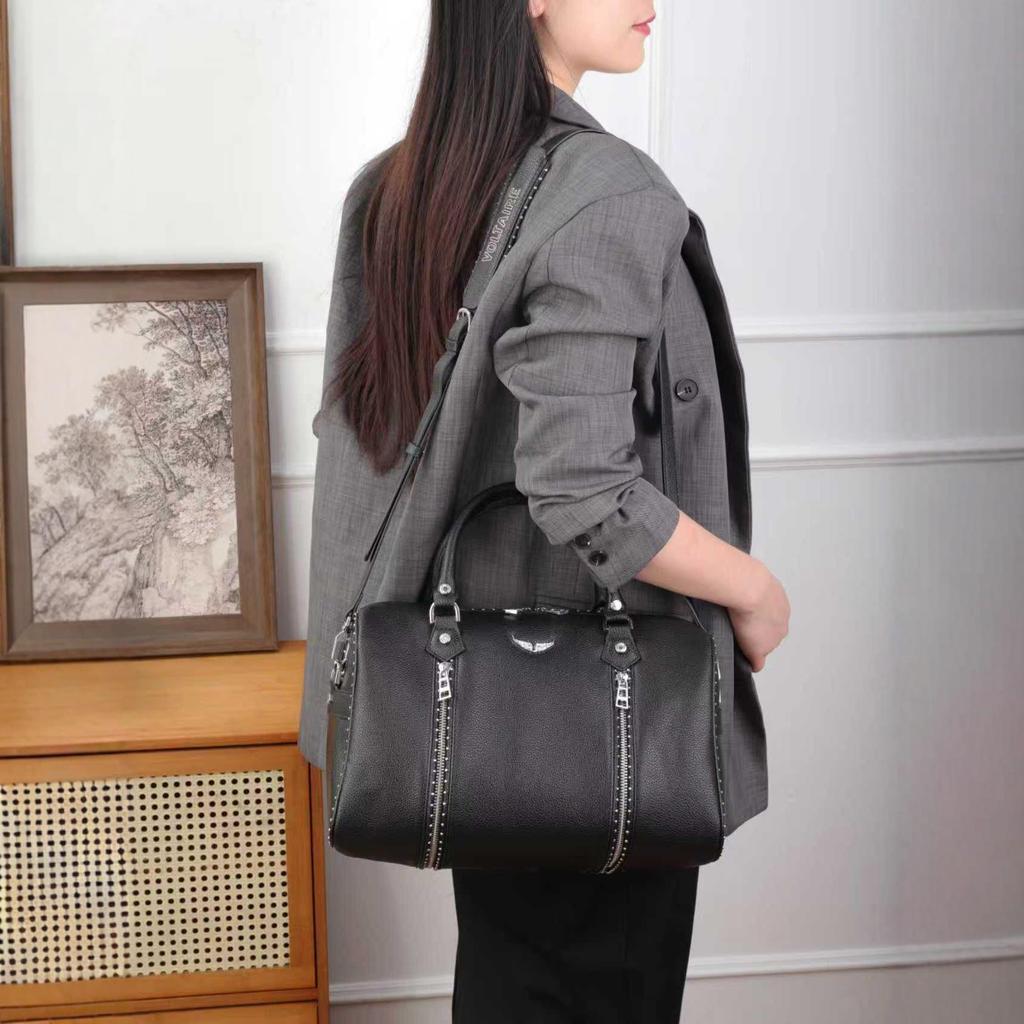 2025 ZV Fashion Women's Studded Boston Crossbody Handbag