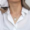 Vintage Silberfarben Graviert Länglich Paar Anhänger Perlenkette Damen Halskette Edelstahl Schmuck Halskette Für Männer
