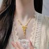 Golden Princess Heart Tassel Bow Necklace & Choker Set for Women