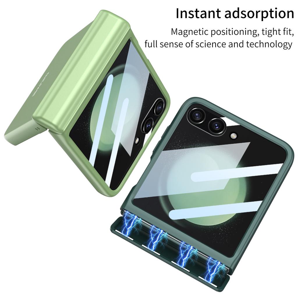 Applicable to Samsung Zflip1 mobile phone case magnetic hinge case film integrated large window flip1 anti-drop protective case