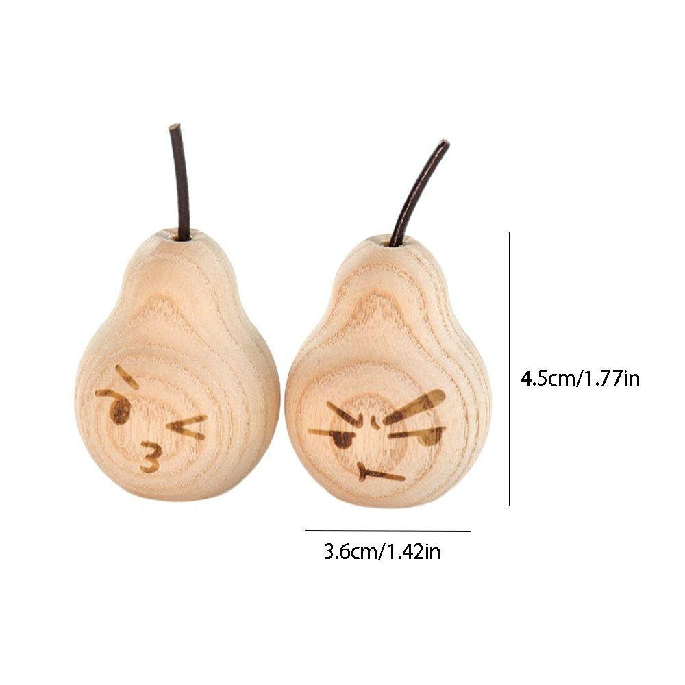 2pcs Handmade Artificial Pear Sculpture Cute Perfume Diffuser Wood Pear Statue Desktop Decoration