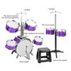 Drum Set Jazz Drum Kit with Stool 7 Drums Musical Percussion Instruments for Beginner Holiday Gifts Thickened PVC