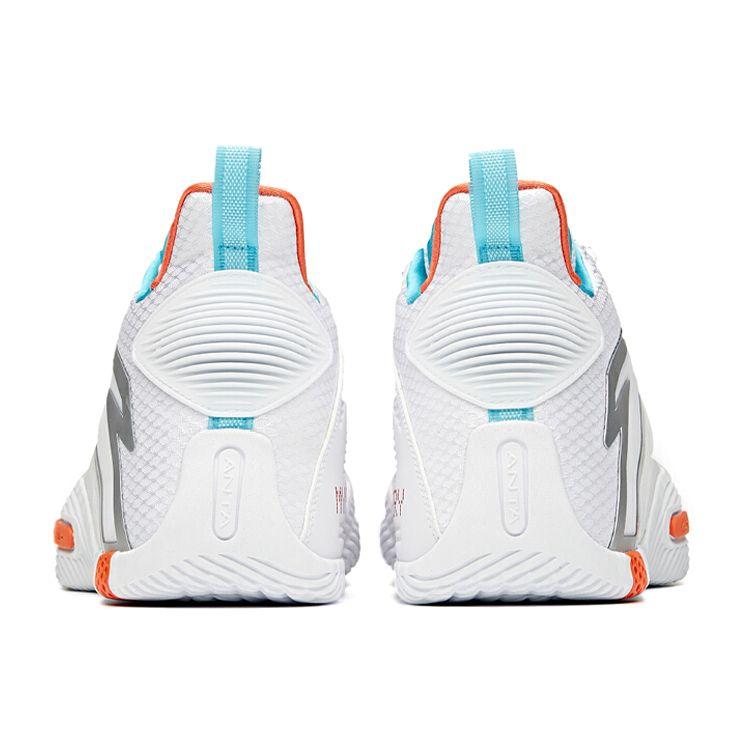 Anta UFO 3 Low Basketball Shoes Men Sneakers White Blue Orange 112111602-6