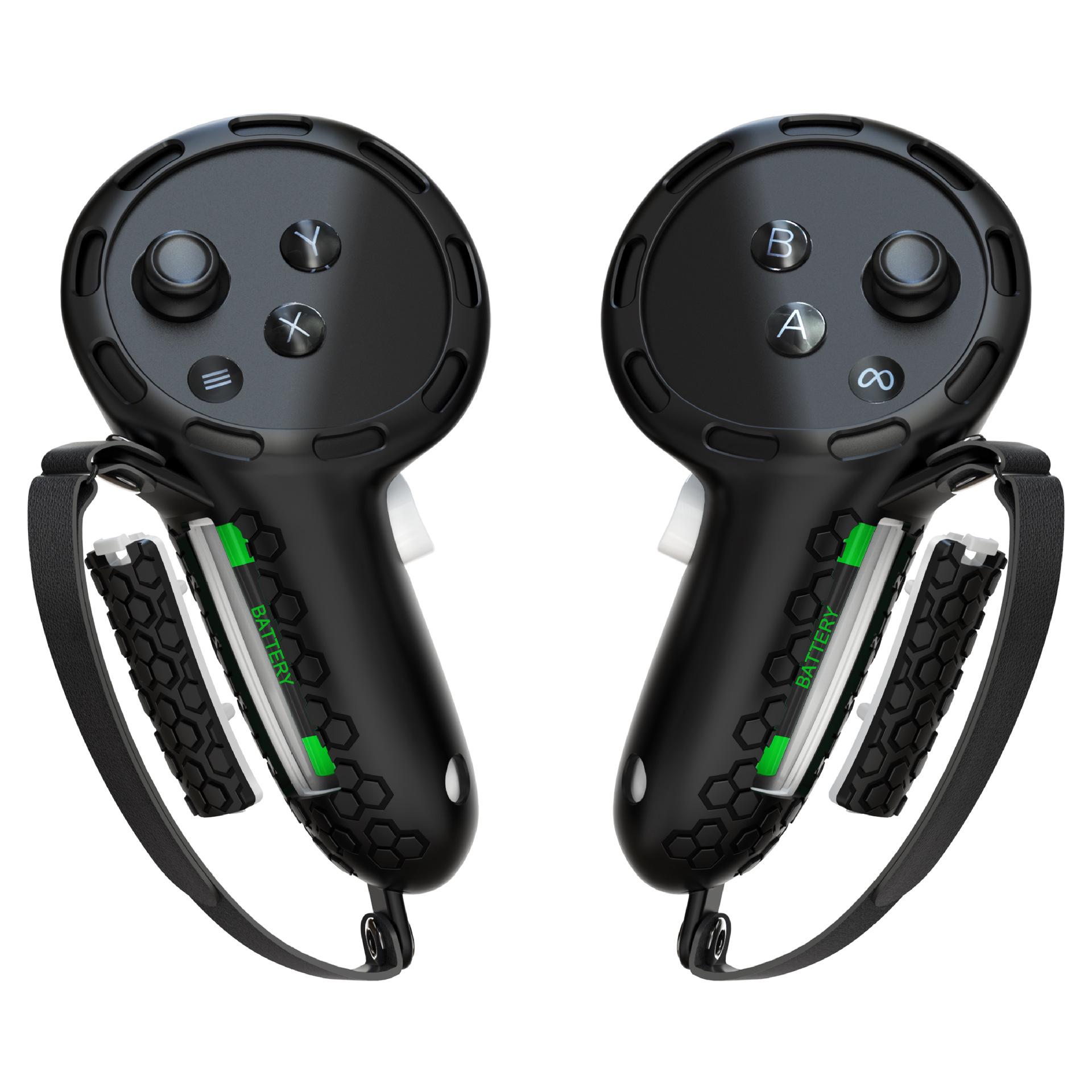 

Meta Quest 3 Controller Handle Protective Cover with Removable Battery Cover - VR Accessory чёрный