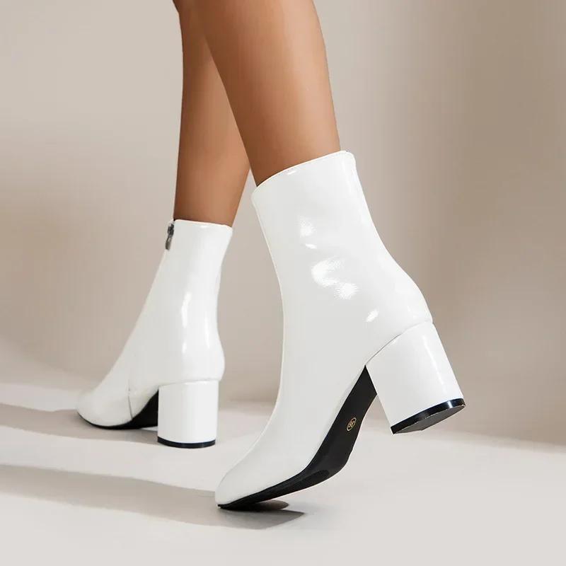 Women High Heels Ankle Boots Chunky Heels Fashion Autumn New Platform Walking Dress Pumps Chelsea Botas Mujer