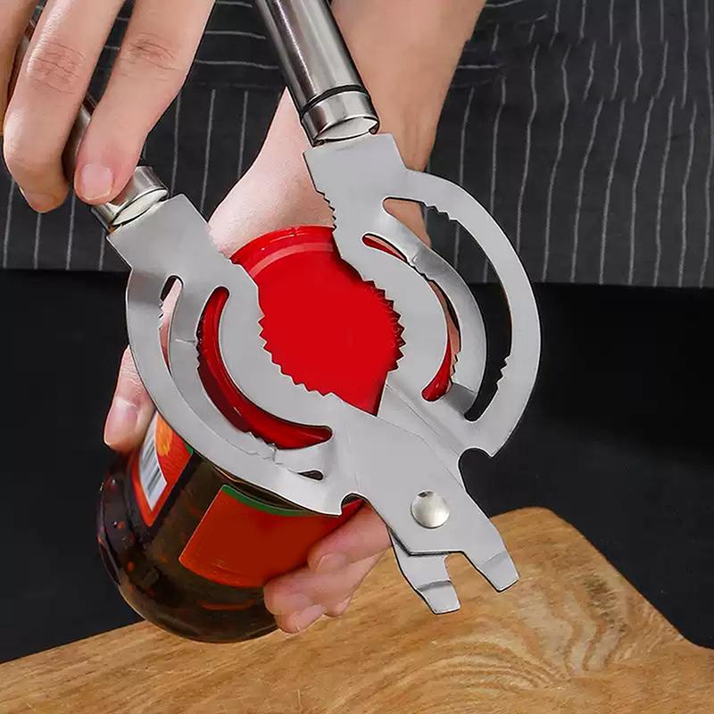 Verstellbarer Dosen-Flaschenöffner Rutschfester Edelstahl-Glasöffner Arbeitssparender Schraubdosenöffner Küchenzubehör Gadgets Werkzeuge