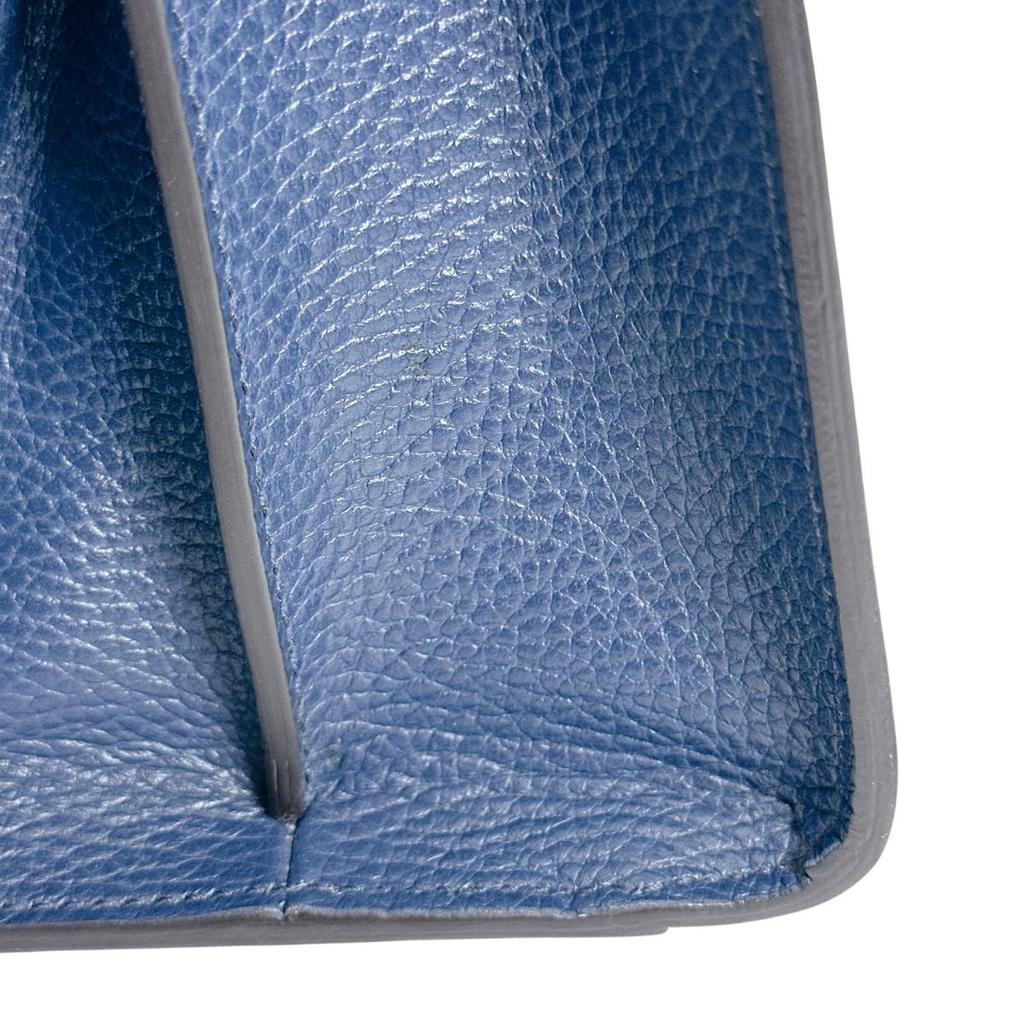 GUCCI leather 2way Handbag leather blue Women 470271 Used