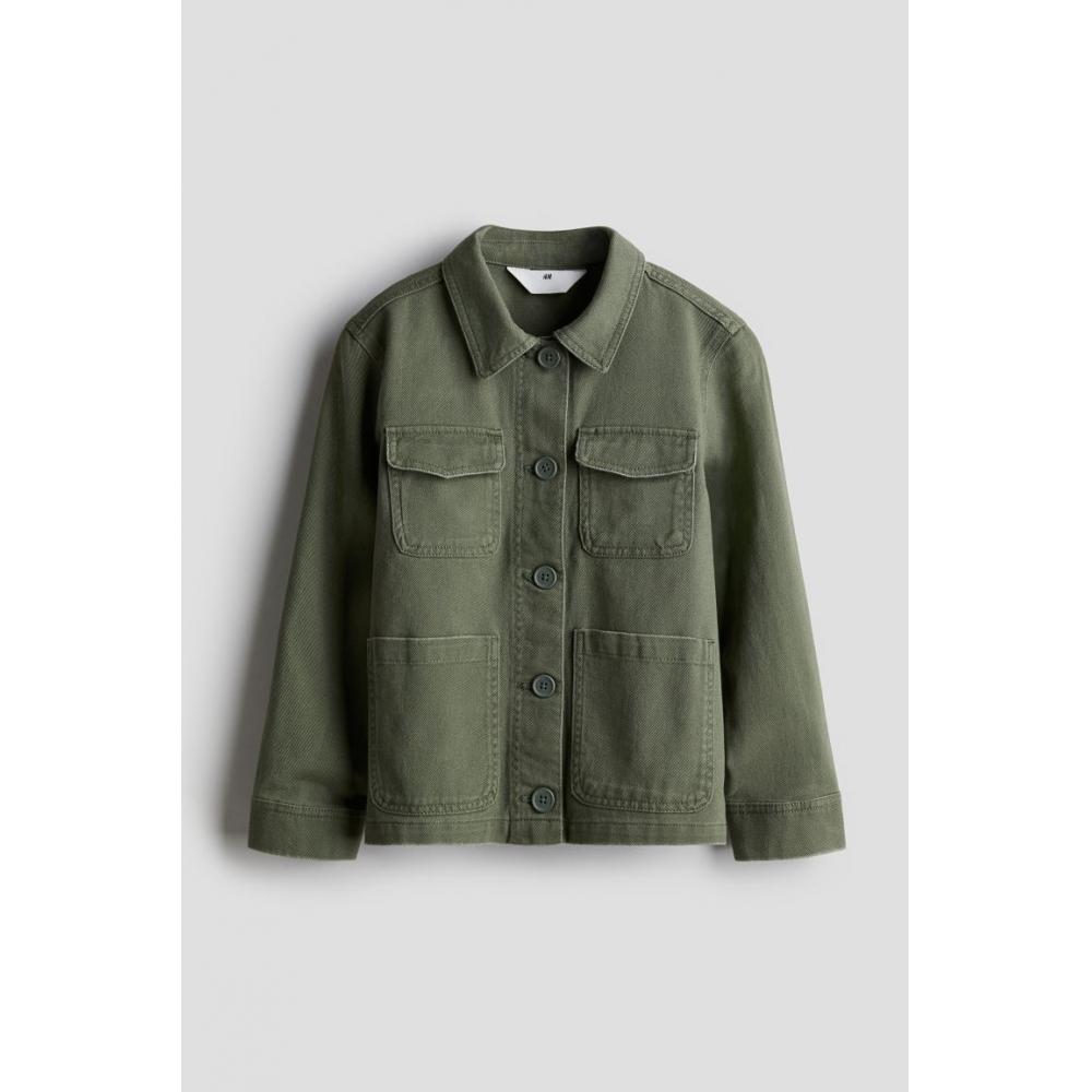 

Куртка-рубашка из твила HM хаки зеленый