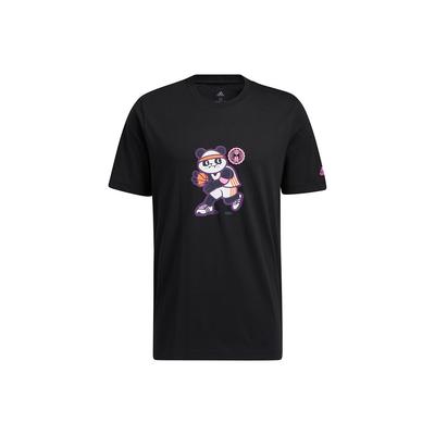adidas Panda Cartoon Print Basketball Sports Crew Neck Short Sleeve T-Shirt Men Tops GN5149