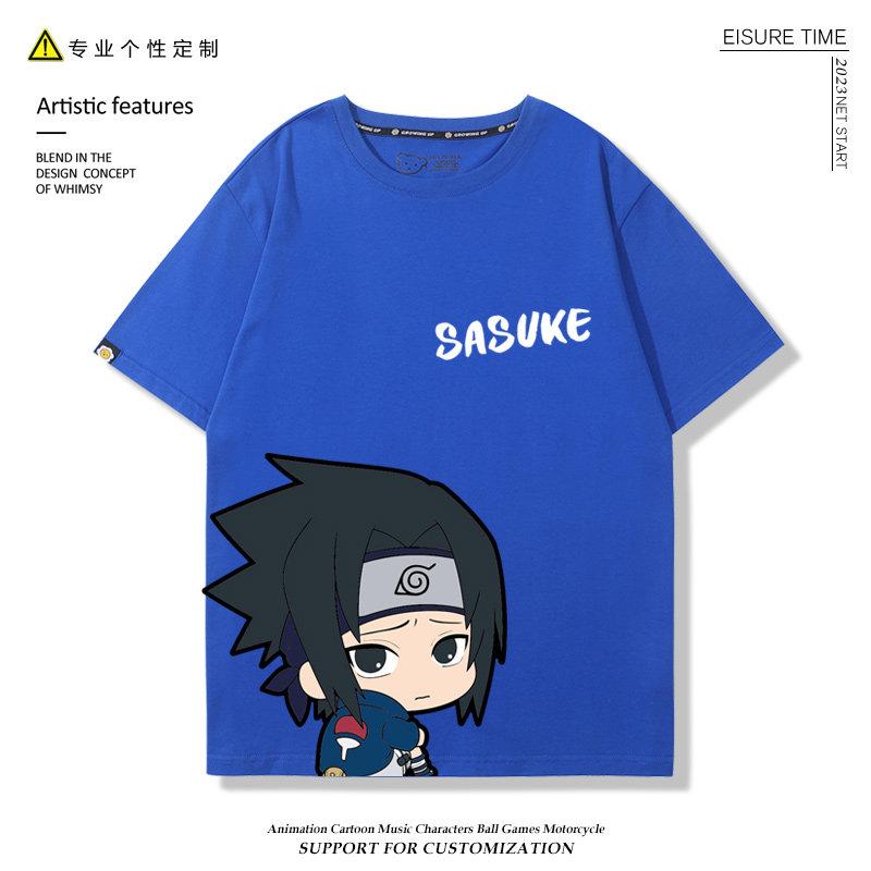 Childrens Tshirt Cartoon Naruto Sasuke Naruto QVersion Anime Peripheral Printed Parent Child Wear Pure Cotton Fashion Tshirt