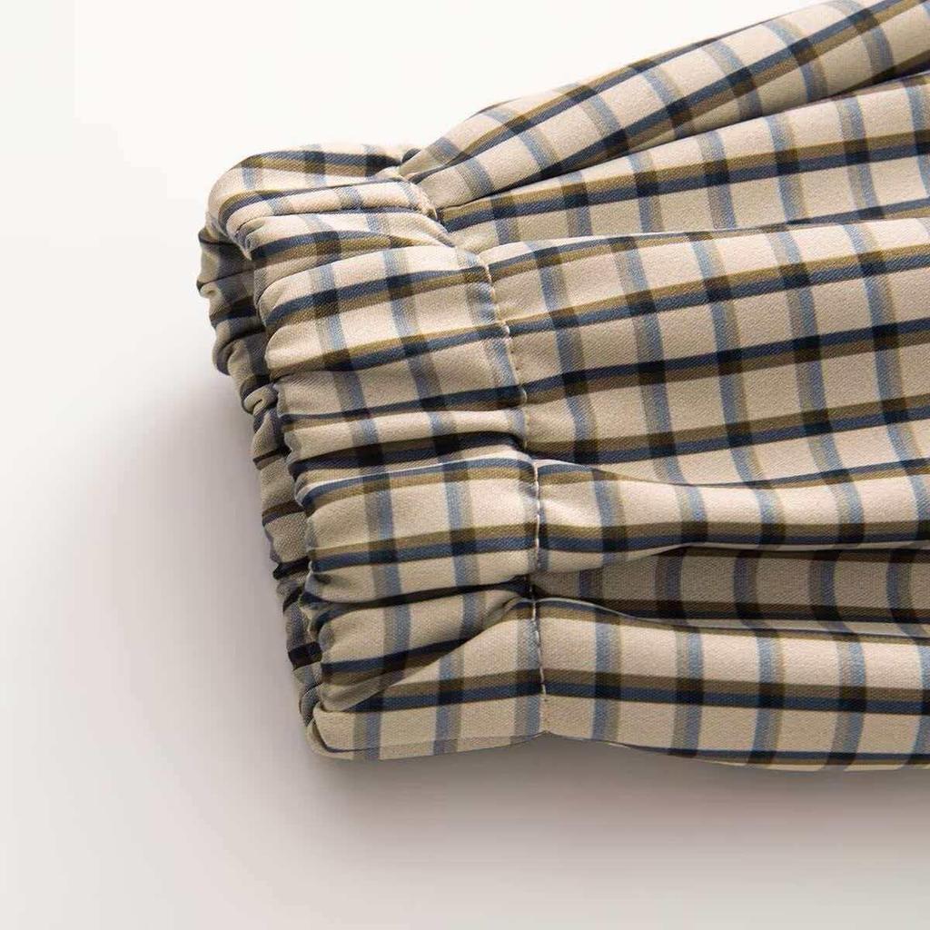 European Retro Plaid Trench Coat - Women's Autumn Thin Stand Collar Jacket