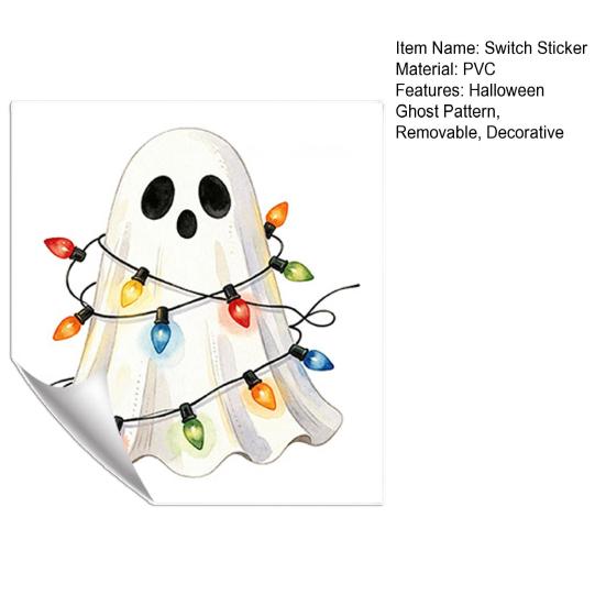 Bedroom Decoration Sticker Halloween Ghost Decorative Switch Sticker, Cartoon Fairy Lamp Decal for Light Holiday Switch, Removable Wall Living