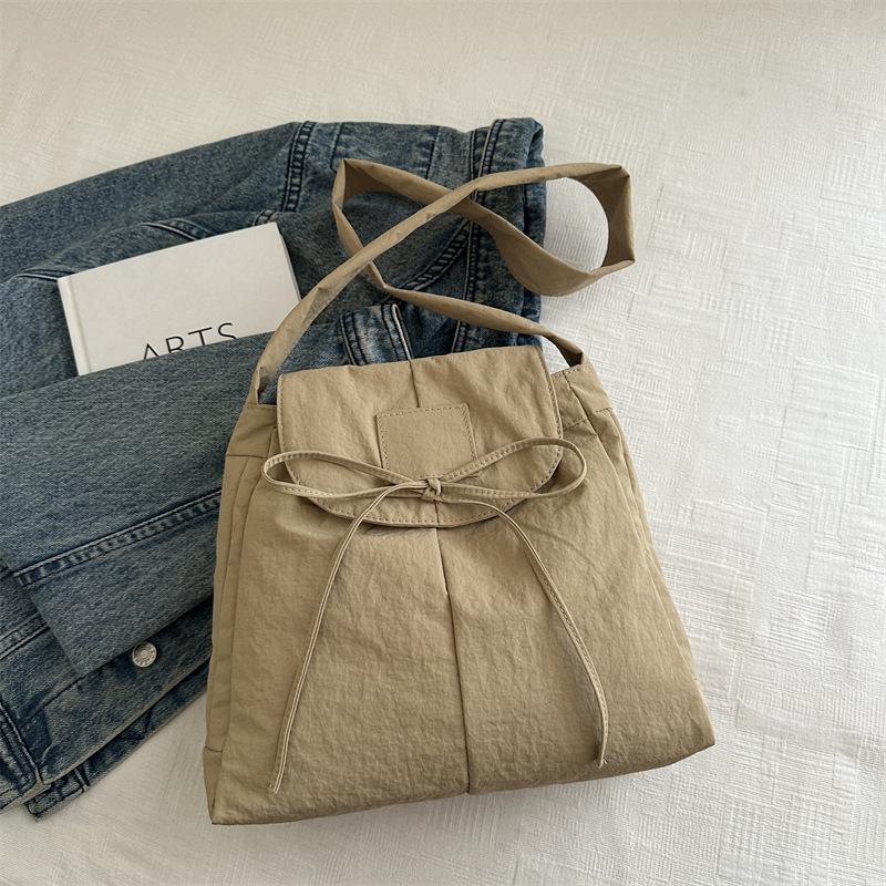 

Lightweight Portable Women s Crossbody Bags Versatile Large Capacity Girls Class Tote Simple Bow Ladies Shoulder Bag Handbag хакі