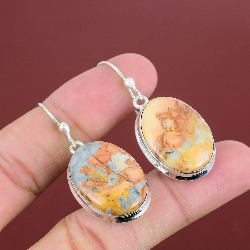 Maligano Jasper Earring Original Gemstone Earrings 925 Sterling Silver Earring Maligano Jasper Jewelry Handmade Drop Earring Gifts For Wife