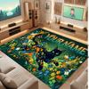 Cat Theme Crystal Velvet Floor Rug Personalized Custom Name Text Warm Carpet Home Decoration