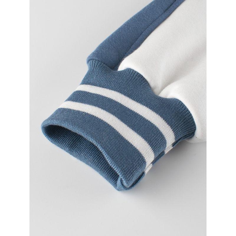 Clothing for Autumn and Winter, Baseball Jacket for Older Children, Boys' Stand-Up Collar Fleece Jacket, Girls' Fleece-Lined Casual Top for Children