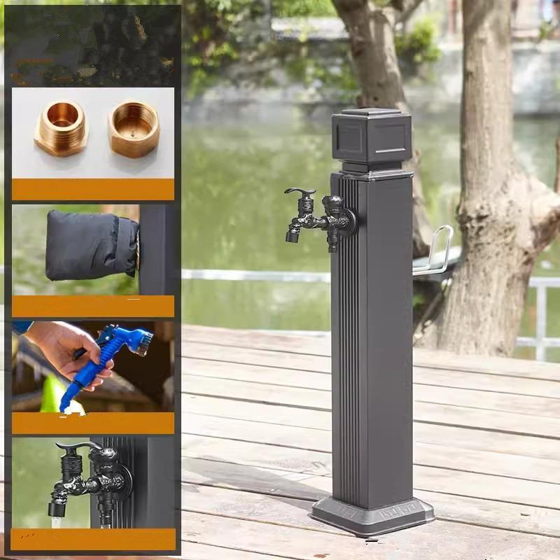 Tuqiu Antique Garden Faucet  Red Bronze Outdoor Faucet Black Outdoor Stand Faucet Outdoor Mixer Column Tap Single Cold