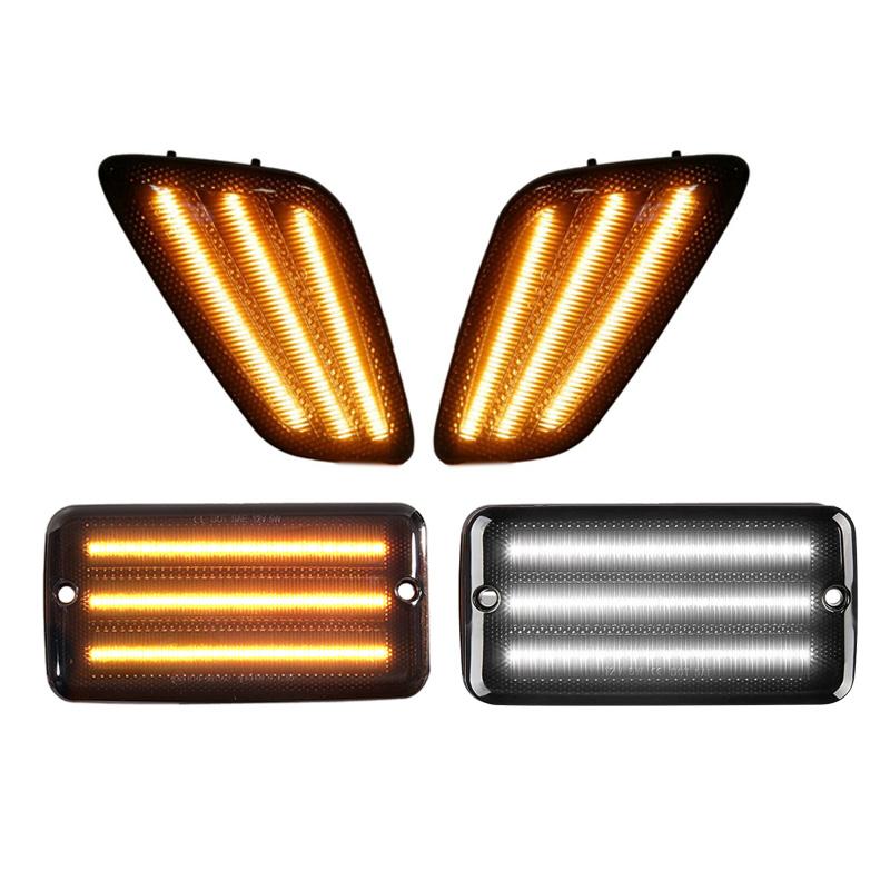 

4 шт. светодиодных автомобильных фонарей, подходящих для Jeep Wrangler TJ 1997-2006, автомобильные аксессуары, передний бампер, боковой указатель поворота, габаритные огни на крыло