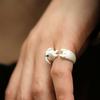Anello Animale Coniglio Carino Vintage Uomo Aperto Regolabile Metallo Punk Moda Forma Orecchie di Coniglio Anelli con Zirconi Per Donne 2026 Nuovi Gioielli