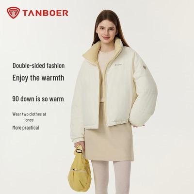 Women's Short Solid Stand Collar Down Jacket TB5550320D