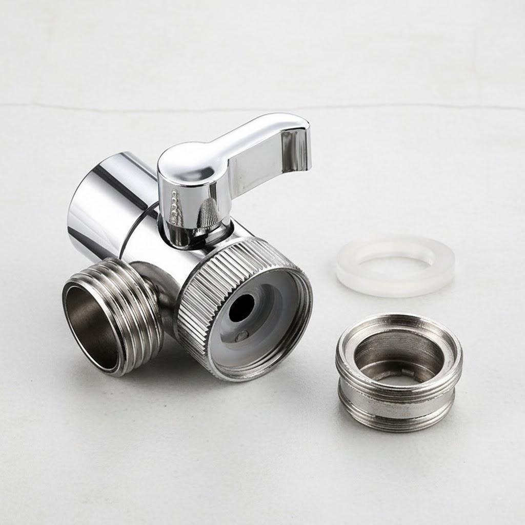 

3 Way Faucet Diverter Valve for Handheld Shower and Sink Faucet Splitter for Kitchen and Bathroom Plumbing Accessory серебряный