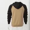 Autumn and Winter Zippered Fleece Lined Plus Size Casual Hoodies Men's Color - Block Hooded Sweatshirts