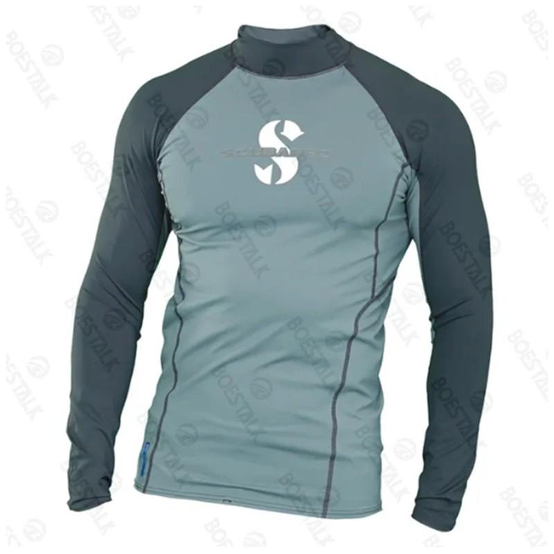 Mens UV Protection Long Sleeve Rash Guard Surfing Diving Swimming Water Sports Sun Swimwear XXS