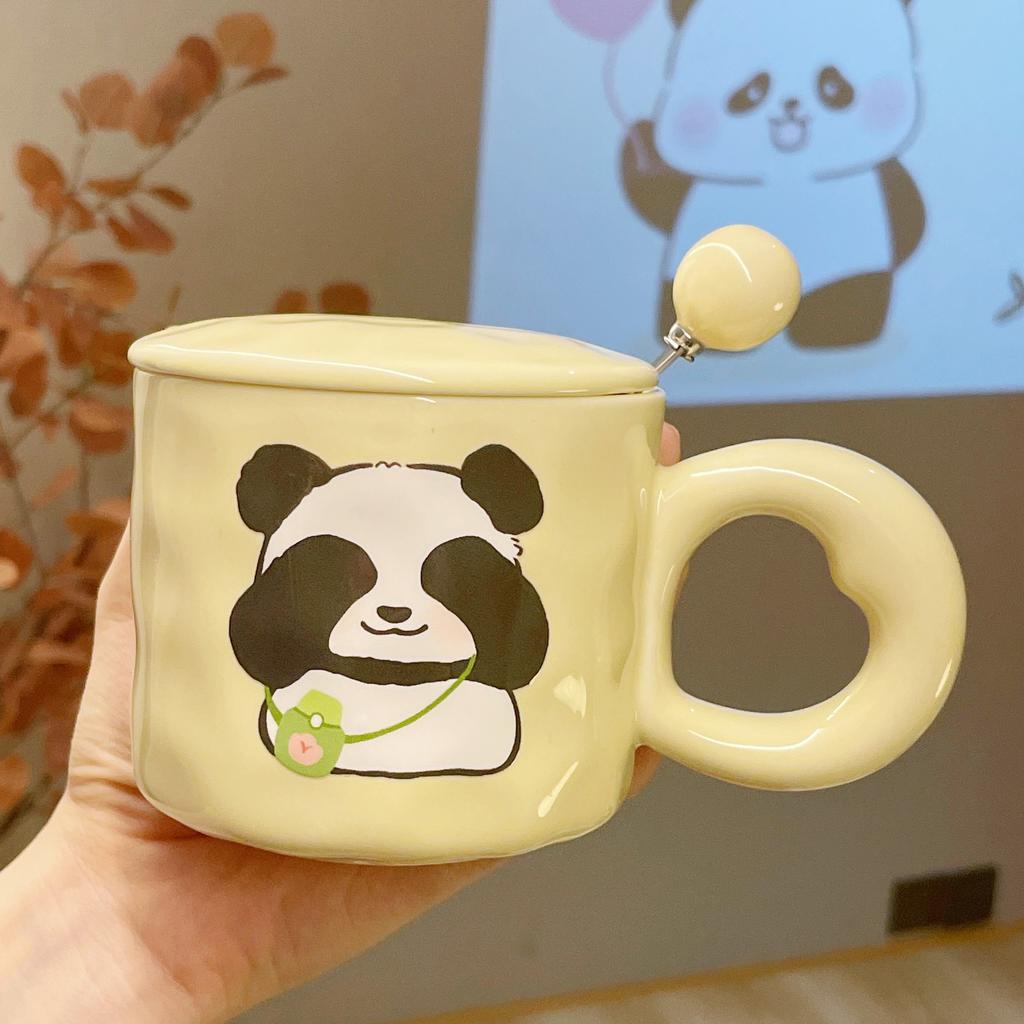 Graduation Gift for Teacher Souvenirs for Girls Ceramic Mug with Lid Panda Water Cup Practical Cup Men