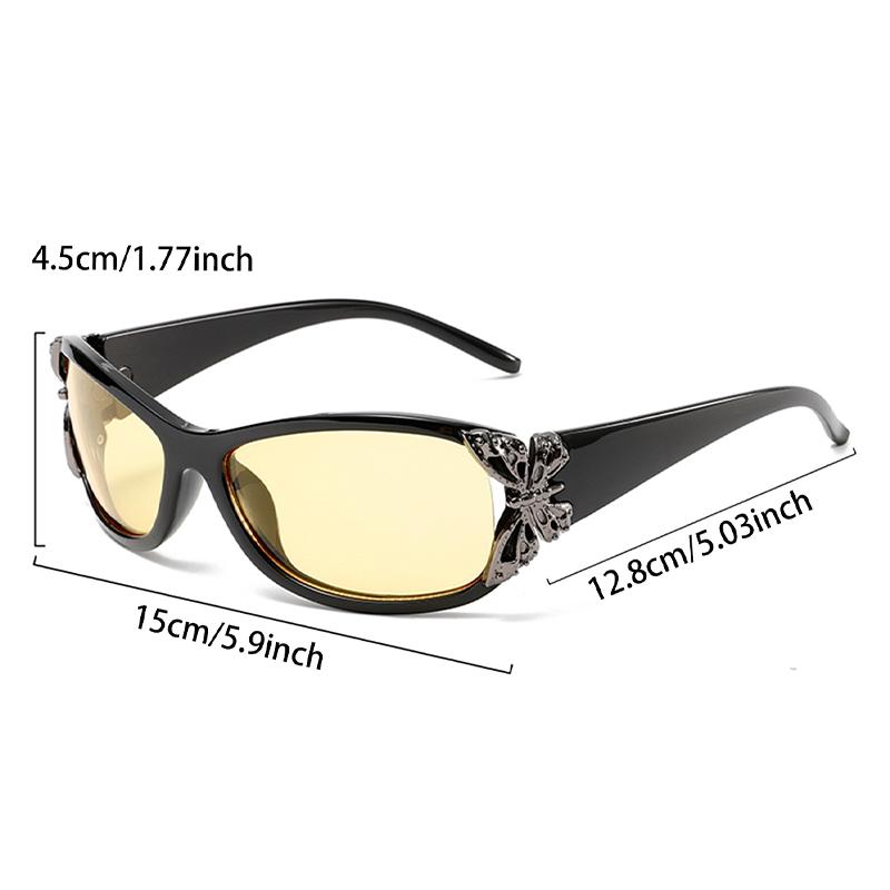 Fashion Butterfly Gradient Decor Shades Women's Trendy Driving Anti UV Sunglasses Y2K New in Popular Beach Sun Glasses
