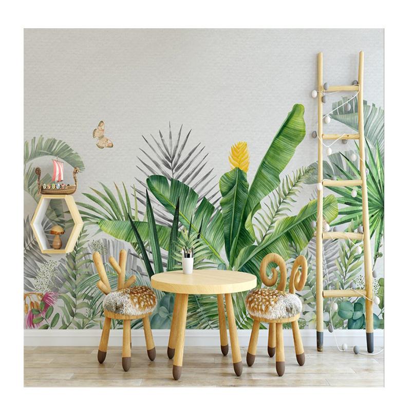 

Nordic Mural For Living Room Tropical Plant Banana Leaf Wallpapers Palm Leaf Indoor Background Wall Paper Home Decor 200 cm(W) x 140 cm(H)