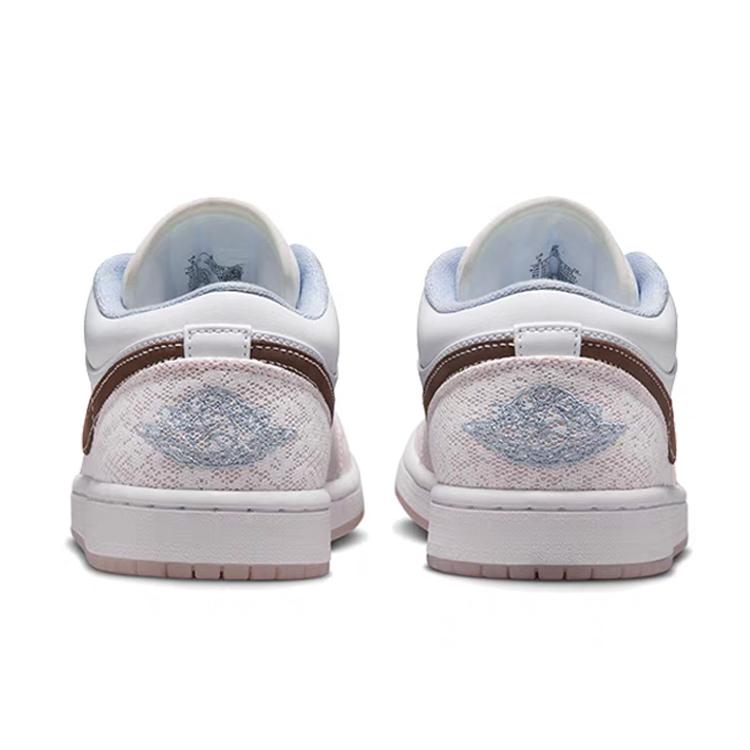 Jordan Air Jordan 1 Abrasion Resistant Slip Resistant Low Top Vintage Basketball Shoes Women's Pink White IB8859-101(Team181-)