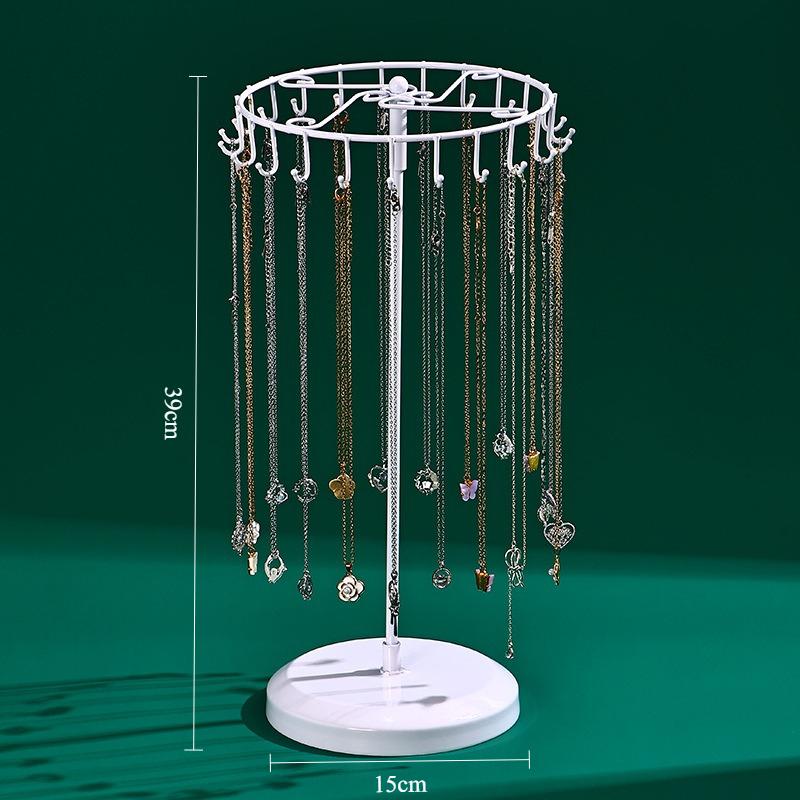Rotate Jewelry Displays Rack Necklace Jewellery Showcase Stand Household Trinket Storage Shelf Multiple Necklace Display Holder