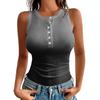 Women Sleeveless Button Front Ribbed Knit Tank Top Casual Fitted Henley Shirt for Summer Daily Wear