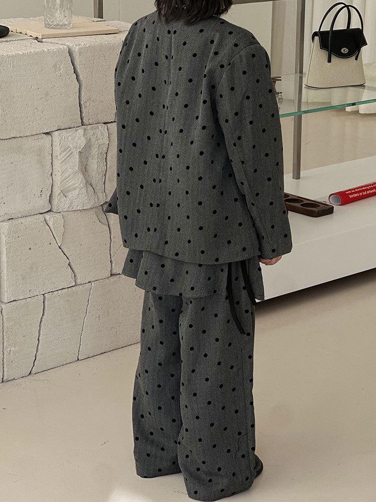 Chlapecká retro puntíkovaná souprava - Podzim 2025 Streetový styl Formální oblečení na narozeniny